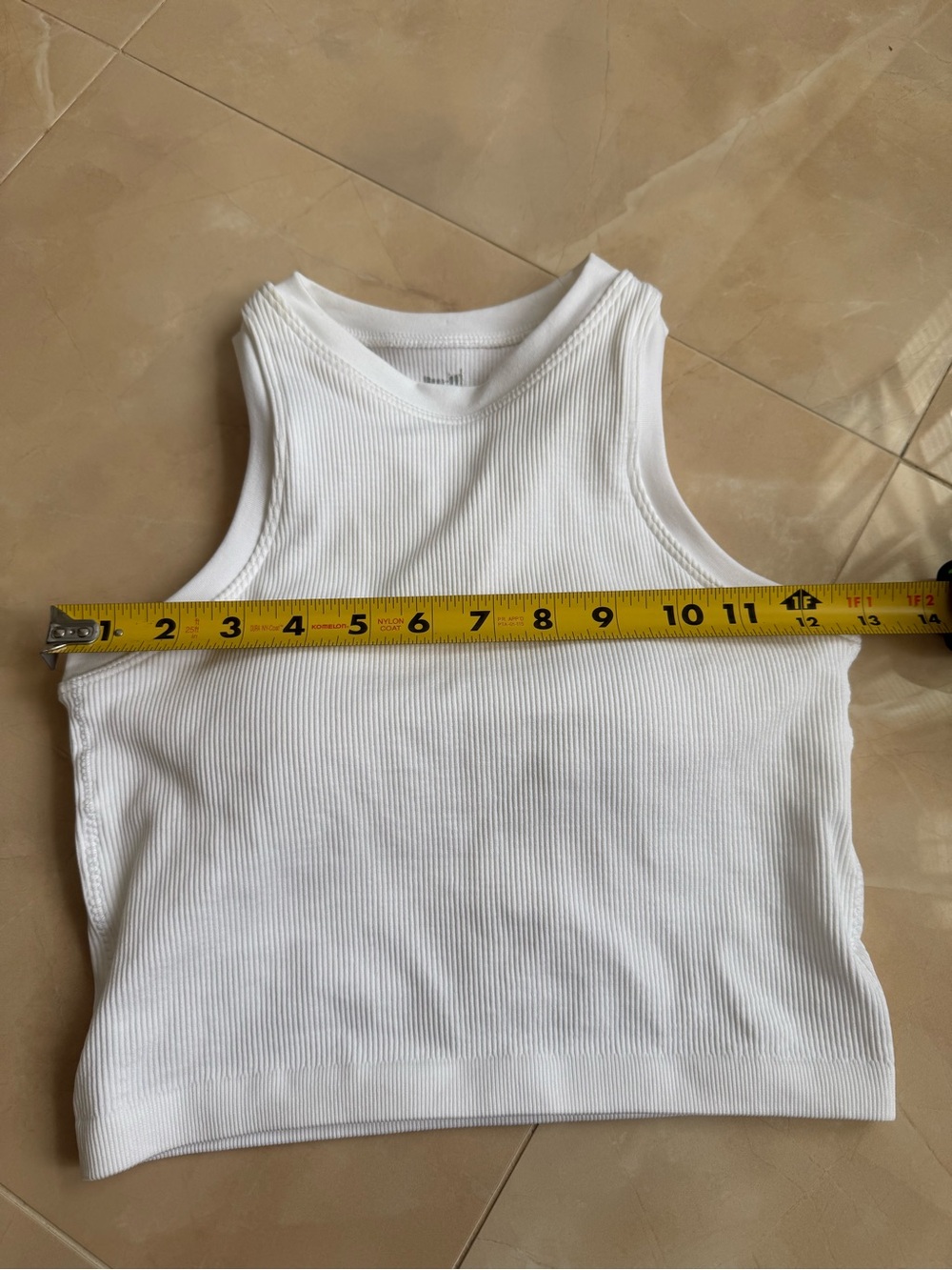 Pro-Fit Seamless Ribbed Crop Tank Top white - Picture 2 of 7